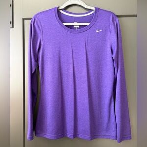 Nike Women's Long Sleeve Dri-fit Shirt in Vibrant Purple